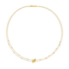 Collier Celia von BERND WOLF aus 24-Karat-goldplattiertem Sterlingsilber mit Süßwasserperle, Designlinie Flowertimes.