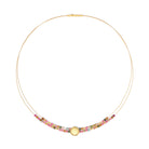 Collier Suntini von BERND WOLF aus 24-Karat-goldplattiertem Sterlingsilber mit Turmalin, Designlinie Sun&Moon.