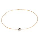 Collier Fußball von BERND WOLF aus 24-Karat-goldplattiertem Sterlingsilber mit schwarzer Perlmutt, Designlinie Orbit.