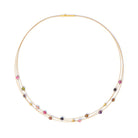 Collier LaCialo von BERND WOLF aus 24-Karat-goldplattiertem Sterlingsilber mit Turmalin, Designlinie Facette.