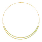 Collier Clinifee von BERND WOLF aus 24-Karat-goldplattiertem Sterlingsilber mit Peridot, Designlinie Cleopatra.