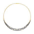 Collier Clemes von BERND WOLF aus 24-Karat-goldplattiertem Sterlingsilber mit Hämatin matt, Designlinie Cleopatra.