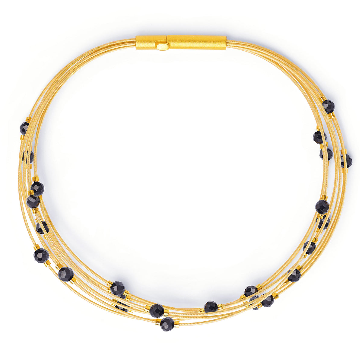 Armreif Planeas von BERND WOLF aus 24-Karat-goldplattiertem Sterlingsilber mit Spinell, Designlinie Apasiona.