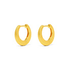 Creolen Medialuno von BERND WOLF aus 24-Karat-goldplattiertem Sterlingsilber, Designlinie Sun&Moon.