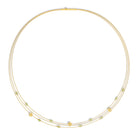 Collier Kleefacena von BERND WOLF aus 24-Karat-goldplattiertem Sterlingsilber mit Peridot, Designlinie Glücksbringer.