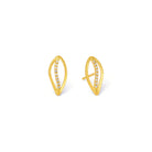 Ohrstecker Swinga von BERND WOLF aus 24-Karat-goldplattiertem Sterlingsilber mit Zirkonia, Designlinie Swing.