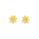 Ohrstecker Hortina von BERND WOLF aus 24-Karat-goldplattiertem Sterlingsilber mit Zirkonia, Designlinie Hortensia.