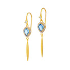 Ohrhänger Yantina von BERND WOLF aus 24-Karat-goldplattiertem Sterlingsilber mit Topas blau, Designlinie Aqua.