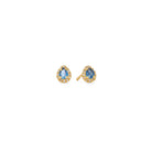 Ohrstecker Antini von BERND WOLF aus 24-Karat-goldplattiertem Sterlingsilber mit Topas blau, Designlinie Aqua.