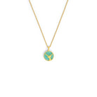 Kette mit Anhänger Cervi von BERND WOLF aus 24-Karat-goldplattiertem Sterlingsilber mit Amazonit, Designlinie Bergwelt.