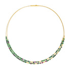 Collier Clinzo von BERND WOLF aus 24-Karat-goldplattiertem Sterlingsilber mit Rubin-Zoisit, Designlinie Cleopatra.