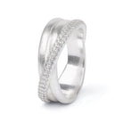 Ring Crescencia von BERND WOLF aus 925er Sterlingsilber mit Zirkonia, Designlinie Orbit.