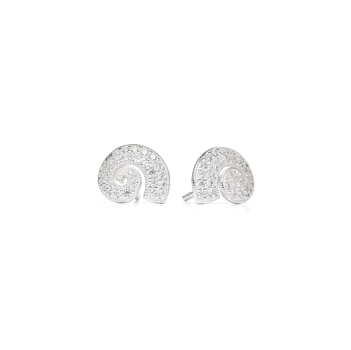 Ohrstecker Escali von BERND WOLF aus 24-Karat-goldplattiertem Sterlingsilber mit Zirkonia, Designlinie Maritim.