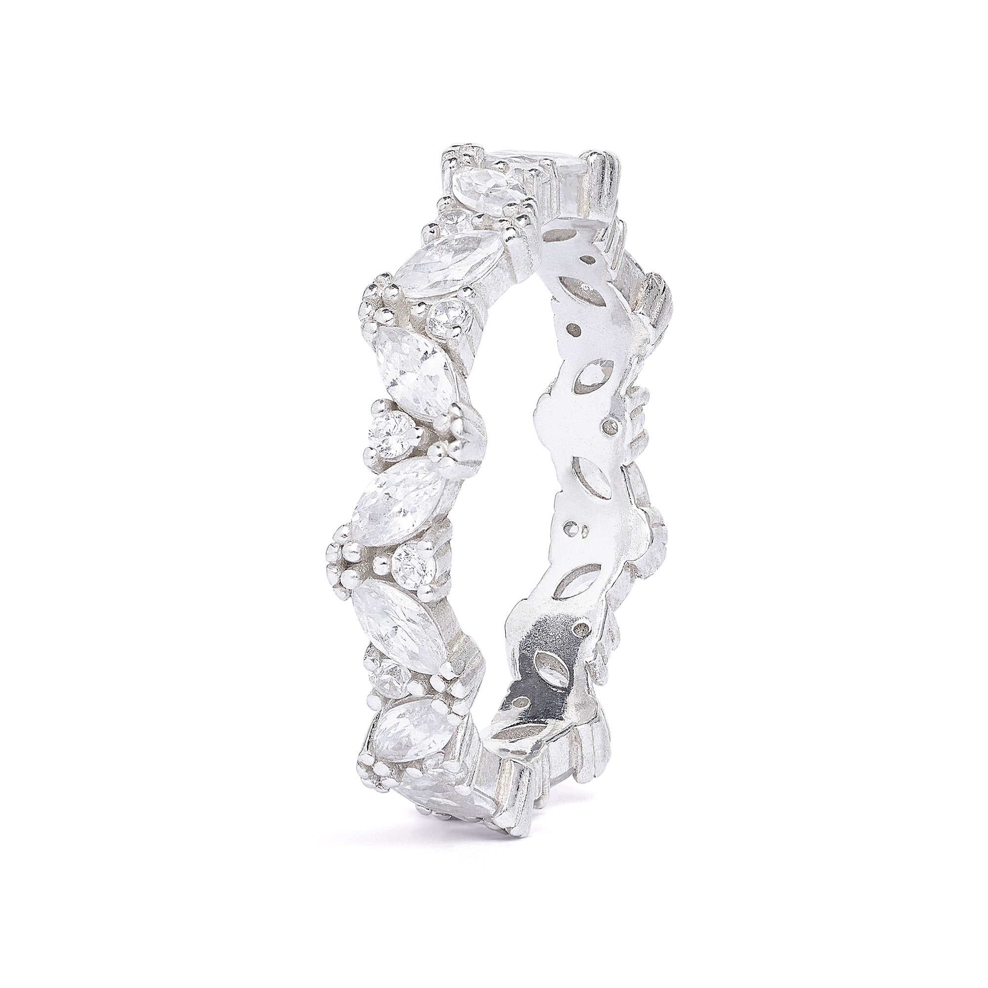Ring Navaliz von BERND WOLF aus 925er Sterlingsilber mit Zirkonia, Designlinie Leaves.
