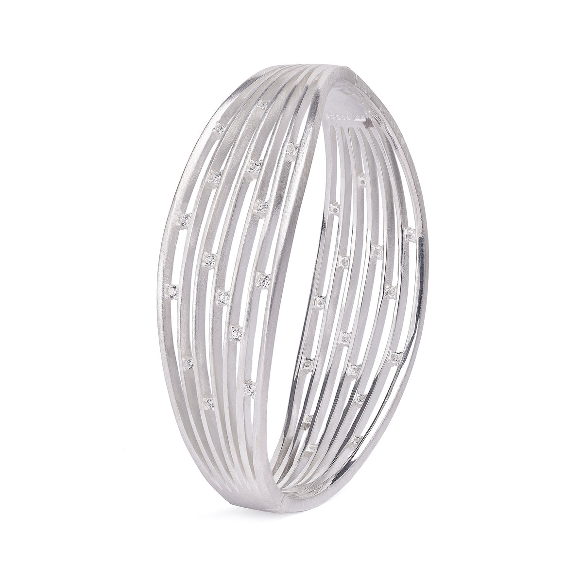 Armreif Selmo von BERND WOLF aus 925er Sterlingsilber mit Zirkonia, Designlinie Sentro.