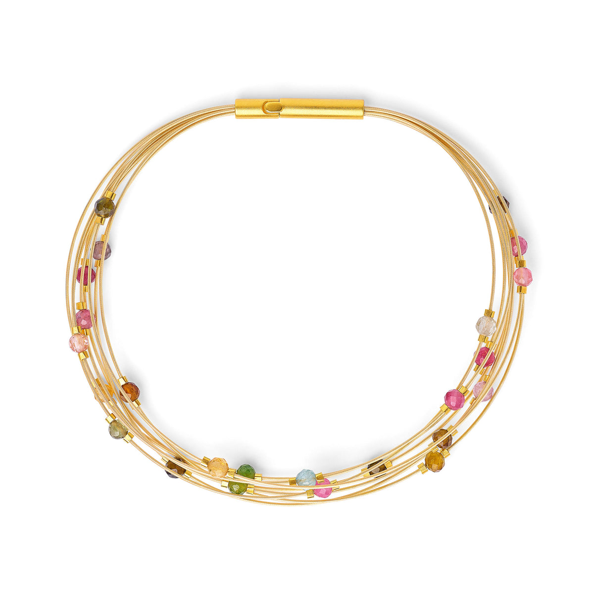 Armreif Planeas von BERND WOLF aus 24-Karat-goldplattiertem Sterlingsilber mit Turmalin, Designlinie Apasiona.