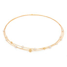 Collier Lastela von BERND WOLF aus 24-Karat-goldplattiertem Sterlingsilber mit Süßwasserperle, Designlinie Lampa.