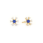 Ohrstecker Crystalli von BERND WOLF aus 24-Karat-goldplattiertem Sterlingsilber mit Lapislazuli, Designlinie Brilliana.