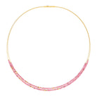Collier Cusca von BERND WOLF aus 24-Karat-goldplattiertem Sterlingsilber mit Turmalin pink, Designlinie Cubes.