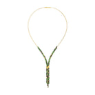 Y-Collier Yanika von BERND WOLF aus 24-Karat-goldplattiertem Sterlingsilber mit Rubin-Zoisit, Designlinie Cleopatra.