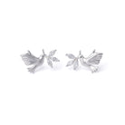 Ohrstecker Taube von BERND WOLF aus 925er Sterlingsilber mit Zirkonia, Designlinie Friedenstaube.