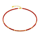 Halskette Cubella von BERND WOLF aus 24-Karat-goldplattiertem Sterlingsilber mit Wurzelkoralle, Designlinie Cubes.