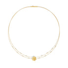 Collier Hortisa von BERND WOLF aus 24-Karat-goldplattiertem Sterlingsilber mit Süßwasserperle, Designlinie Hortensia.