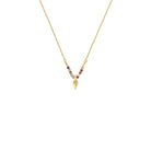 Kette mit Anhänger Libertinias von BERND WOLF aus 24-Karat-goldplattiertem Sterlingsilber mit Turmalin, Designlinie Feather.