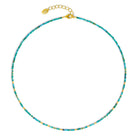 Halskette Tabaci von BERND WOLF aus 24-Karat-goldplattiertem Sterlingsilber mit Türkis blau, Designlinie Cleopatra.