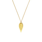 Kette mit Anhänger Federpaar von BERND WOLF aus 24-Karat-goldplattiertem Sterlingsilber mit Zirkonia, Designlinie Feather.
