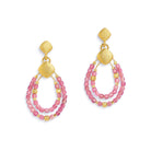 Ohrhänger Cuseva von BERND WOLF aus 24-Karat-goldplattiertem Sterlingsilber mit Turmalin pink, Designlinie Cubes.