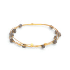 Armreif Lacubia von BERND WOLF aus 24-Karat-goldplattiertem Sterlingsilber mit Labradorit, Designlinie Cubes.