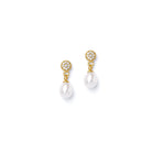 Ohrhänger Verinis von BERND WOLF aus 24-Karat-goldplattiertem Sterlingsilber mit Süßwasserperle, Designlinie Sparkling Pavé.