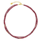 Halskette Sedona von BERND WOLF aus 24-Karat-goldplattiertem Sterlingsilber mit Granat, Designlinie Cubes.