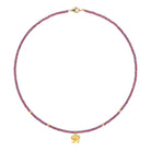 Halskette Franca von BERND WOLF aus 14-Karat-Gold mit Rhodolith, Designlinie Frangipani.