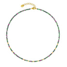 Halskette Indina von BERND WOLF aus 24-Karat-goldplattiertem Sterlingsilber mit Rubin-Zoisit, Designlinie Cleopatra.