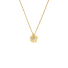 Kette mit Anhänger Edelweiß von BERND WOLF aus 24-Karat-goldplattiertem Sterlingsilber mit Zirkonia, Designlinie Bergwelt.