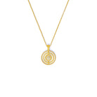 Kette mit Anhänger Pirouella von BERND WOLF aus 24-Karat-goldplattiertem Sterlingsilber mit Zirkonia, Designlinie Pirouette.