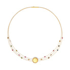 Collier Suntilia von BERND WOLF aus 24-Karat-goldplattiertem Sterlingsilber mit Turmalin, Designlinie Sun&Moon.