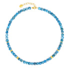 Halskette Fabello von BERND WOLF aus 24-Karat-goldplattiertem Sterlingsilber mit Apatit, Designlinie Cubes.