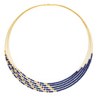 Collier Cliamo von BERND WOLF aus 24-Karat-goldplattiertem Sterlingsilber mit Lapislazuli, Designlinie Cleopatra.