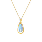 Kette mit Anhänger Dorena von BERND WOLF aus 24-Karat-goldplattiertem Sterlingsilber mit Labradorit, Designlinie Aqua.
