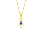 Kette mit Anhänger Spiroleni von BERND WOLF aus 24-Karat-goldplattiertem Sterlingsilber mit Lapislazuli, Designlinie Navette.