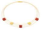 Collier Aladune von BERND WOLF aus 24-Karat-goldplattiertem Sterlingsilber mit Wurzelkoralle, Designlinie Specials.