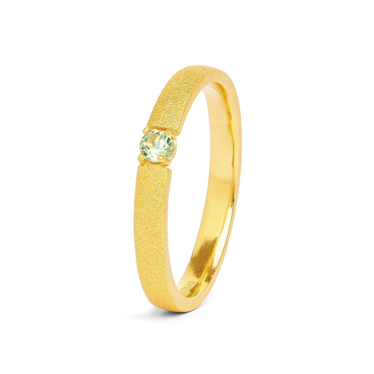 Ring Estrella von BERND WOLF aus 24-Karat-goldplattiertem Sterlingsilber mit Peridot, Designlinie Brilliana.