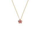 Kette mit Anhänger Marga von BERND WOLF aus 24-Karat-goldplattiertem Sterlingsilber mit Granat, Designlinie Flowertimes.