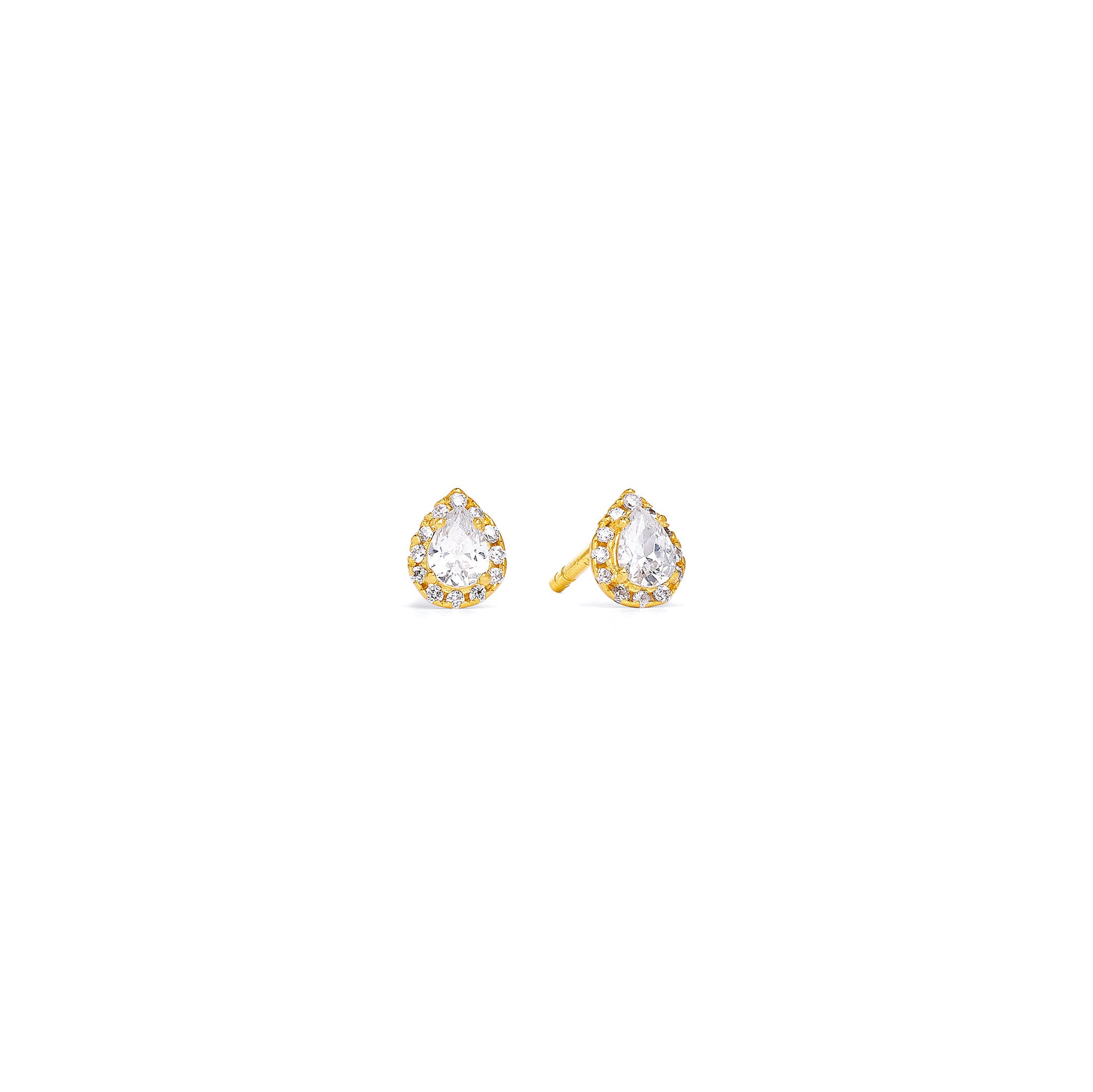Ohrstecker Antini von BERND WOLF aus 24-Karat-goldplattiertem Sterlingsilber mit Zirkonia, Designlinie Aqua.