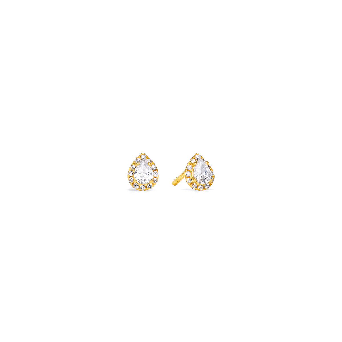 Ohrstecker Antini von BERND WOLF aus 24-Karat-goldplattiertem Sterlingsilber mit Zirkonia, Designlinie Aqua.
