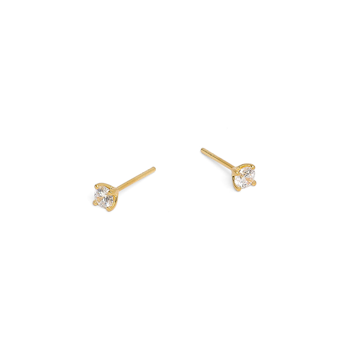 Ohrstecker Brilliani von BERND WOLF aus 24-Karat-goldplattiertem Sterlingsilber mit Zirkonia, Designlinie Brilliana.