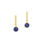 Ohrhänger Senball von BERND WOLF aus 24-Karat-goldplattiertem Sterlingsilber mit Lapislazuli, Designlinie Sentro.